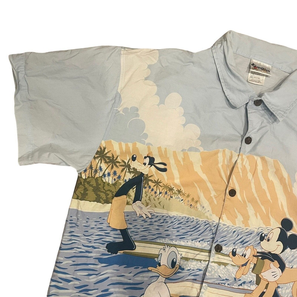 Walt Disney World XXL Vintage Hawaiian All Over Print Short Sleeve Button Down - Picture 4 of 10